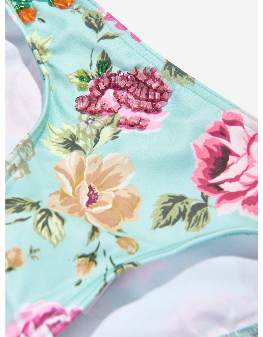 Selini Action Girls Floral And Checked Bikini in Multicolour - 3