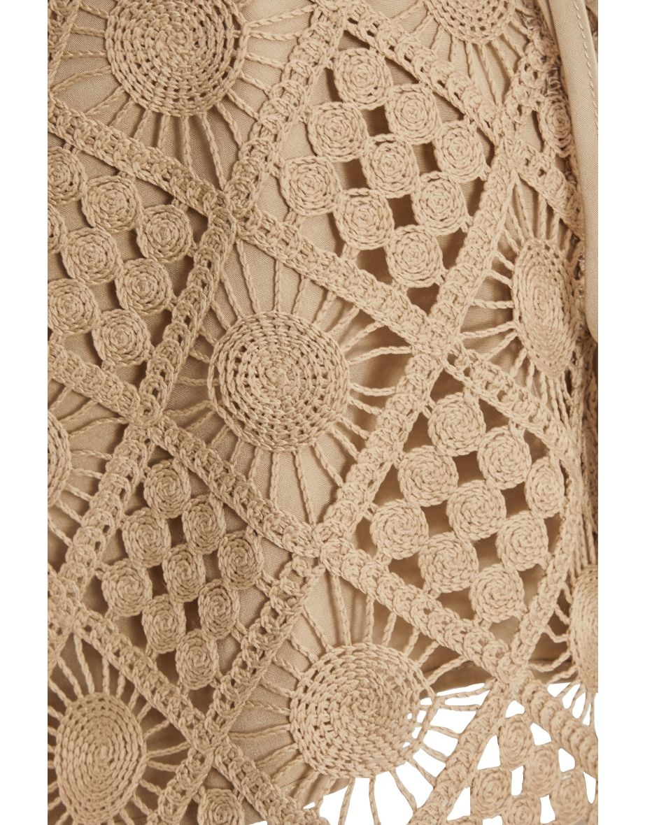 Khaki Crochet Waistcoat - 5