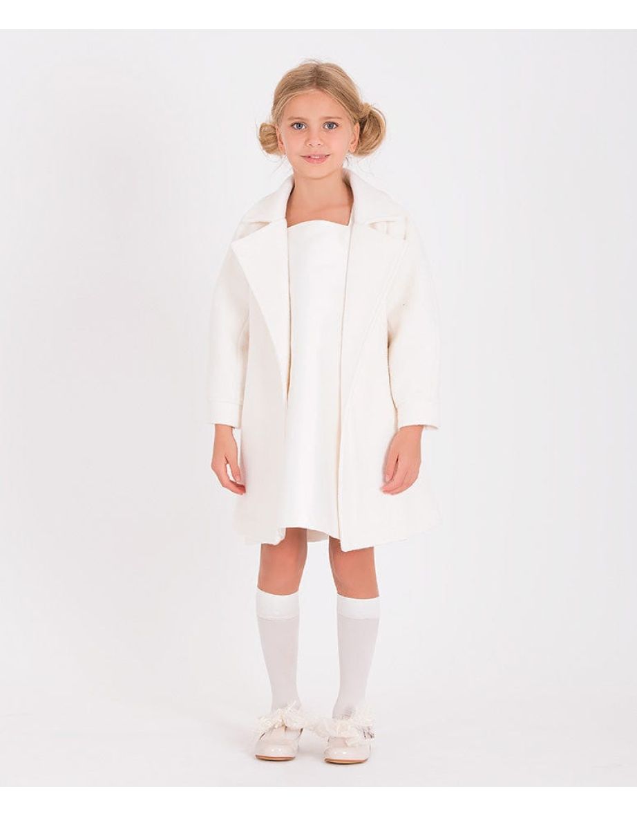 Girls Long Coat in White