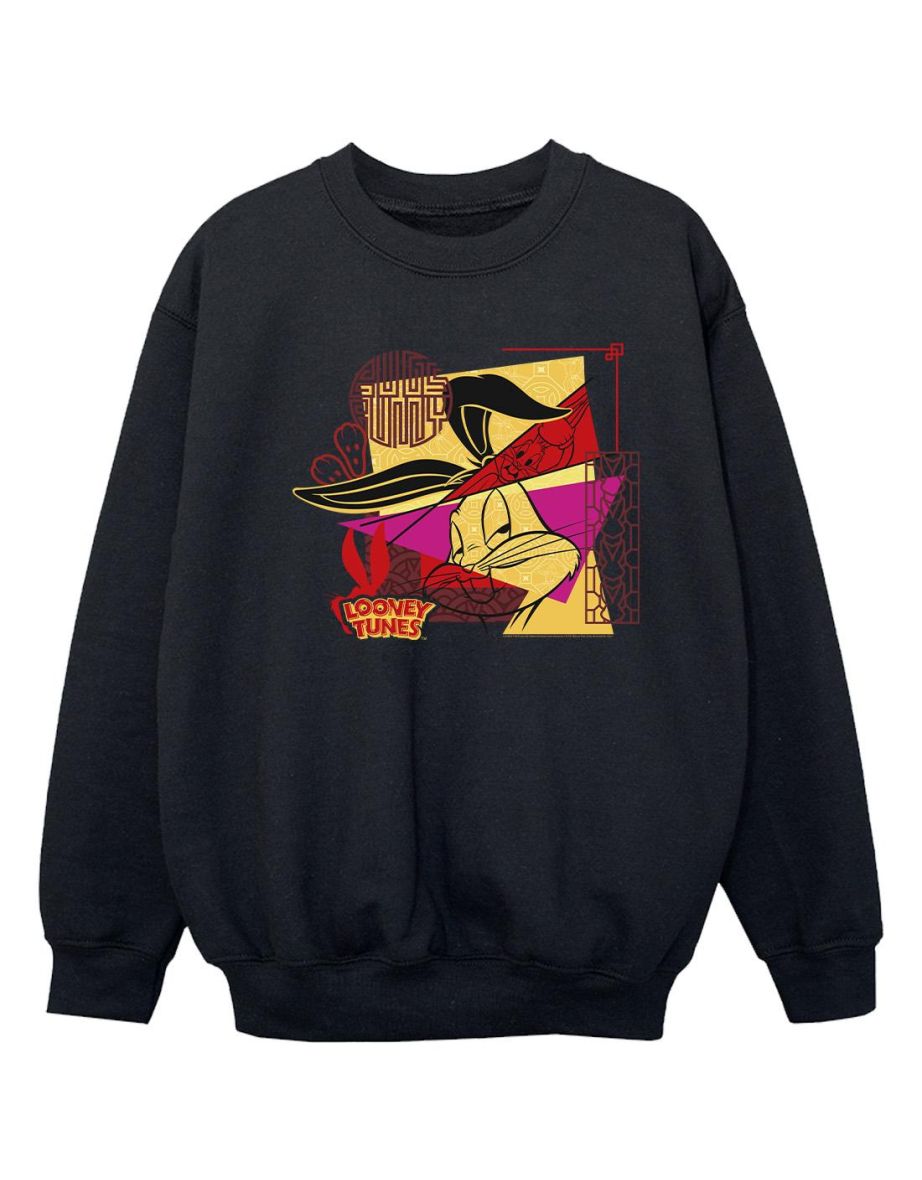 Looney Tunes Girls Bugs Rabbit New Year Sweatshirt - Black