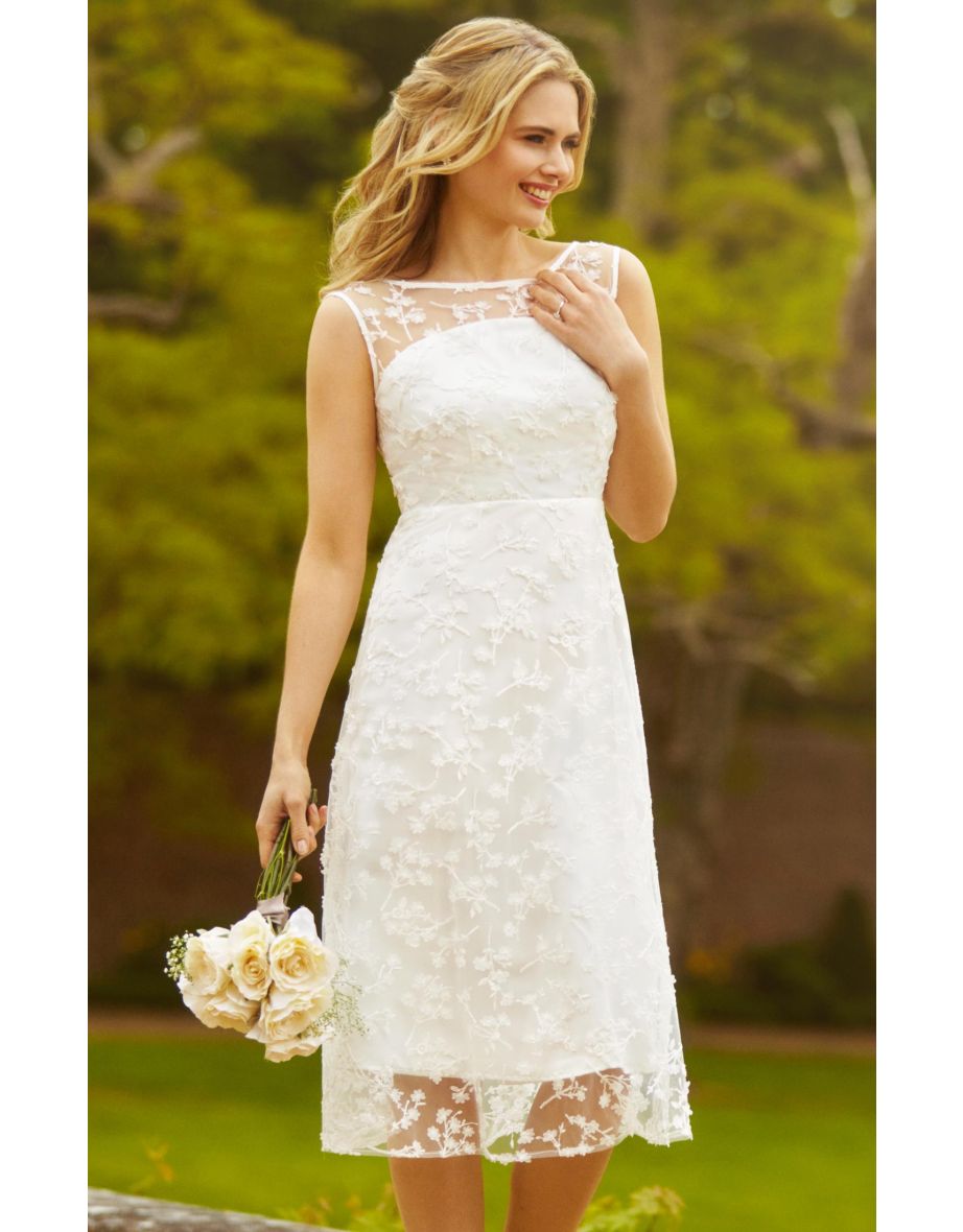 Shop Azalia Midi Wedding Gown Ivory Online in Qatar VogaCloset