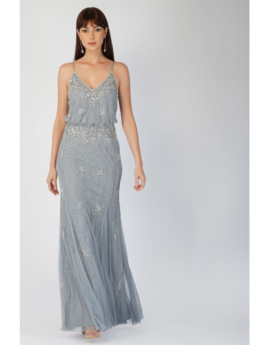 Shop Keeva Blue Grey Bridesmaid Dress Online in Oman VogaCloset