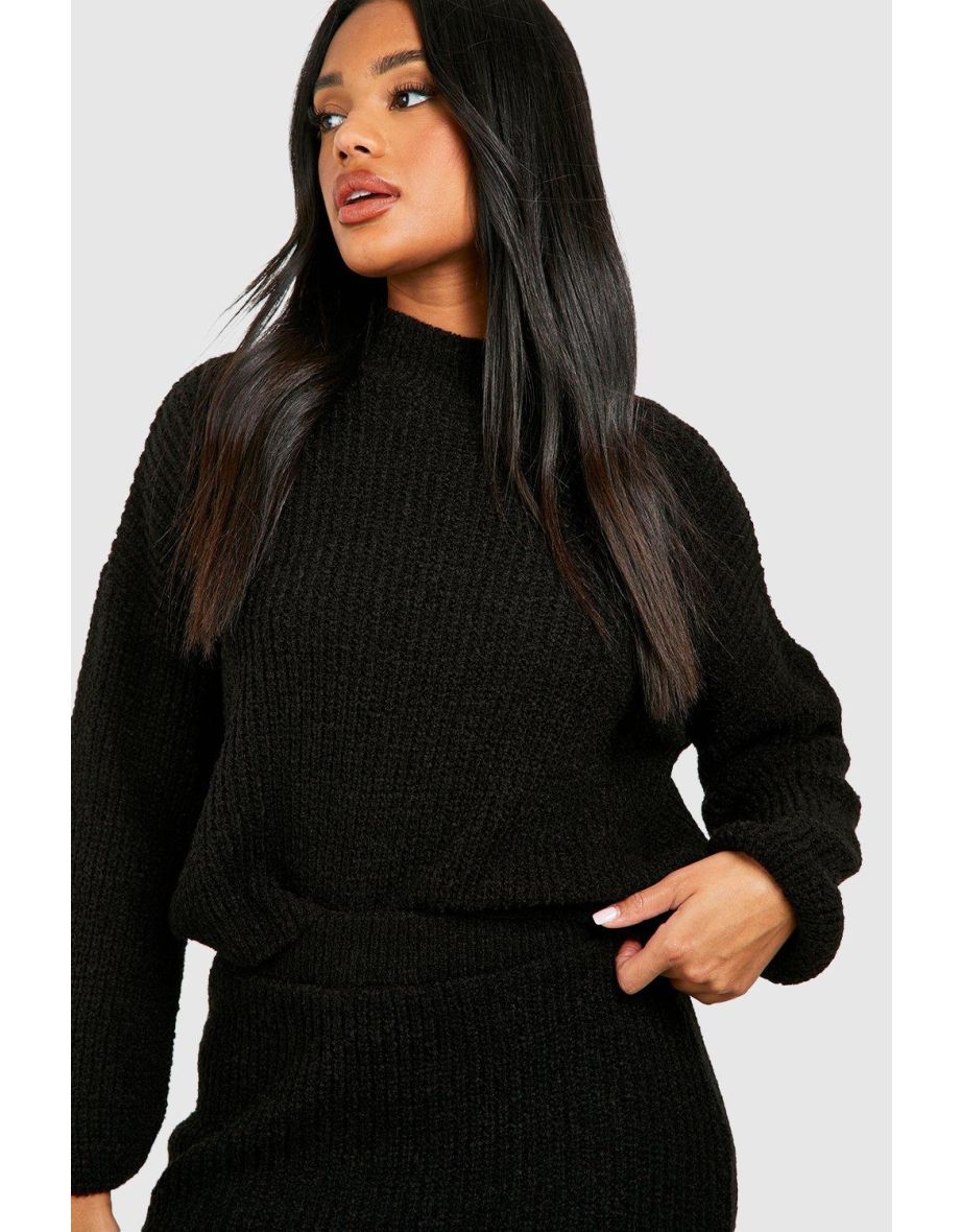 Jumper And Skirt Knitted Co-ord - black - 3