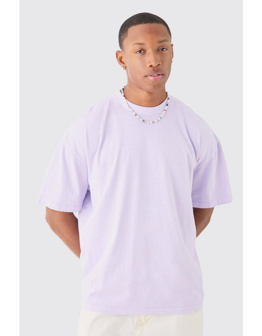 Oversized Boxy Disco Renaissance Wash Print T-shirt - lilac