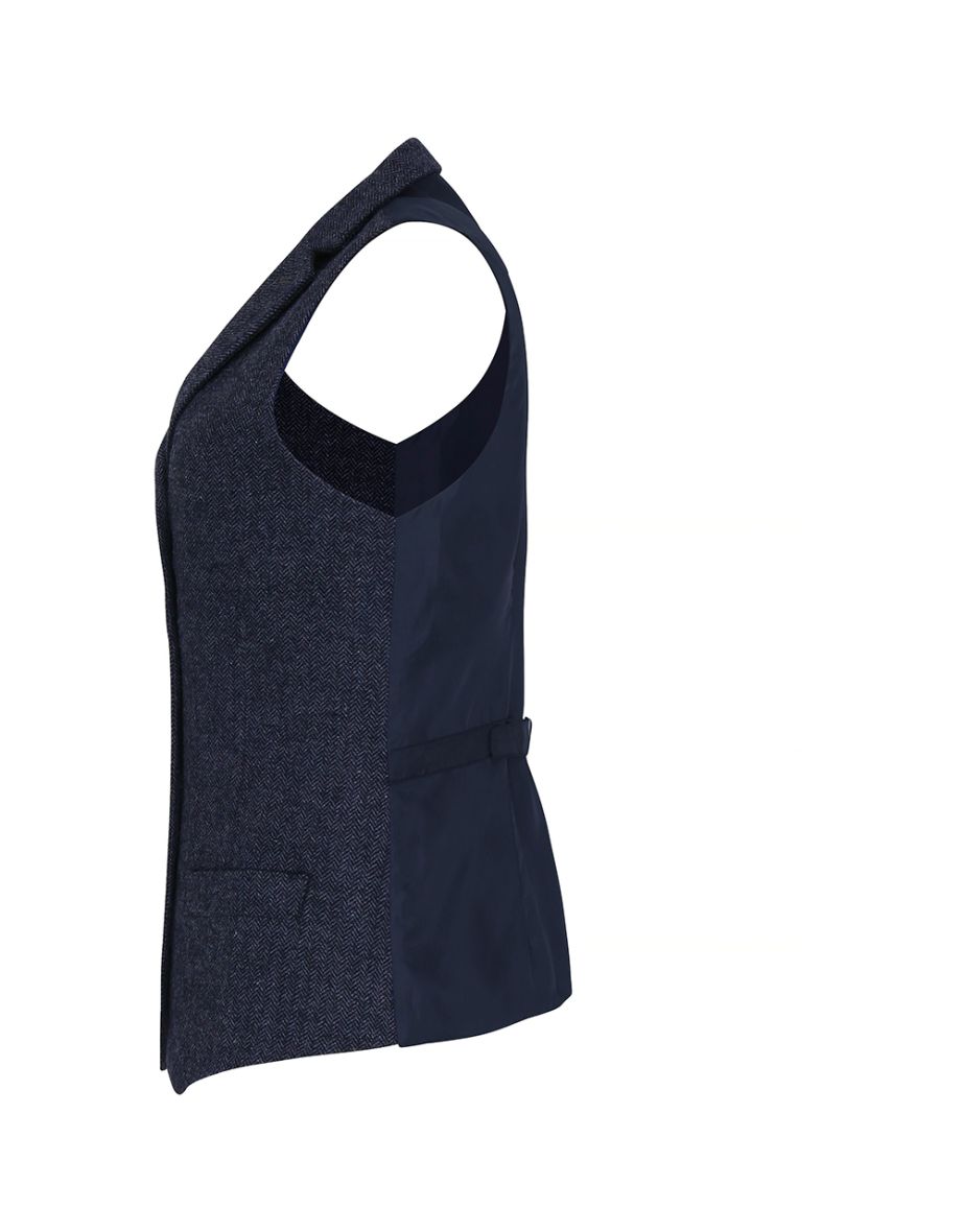 Premier Womens/Ladies Herringbone Waistcoat - Navy - 2