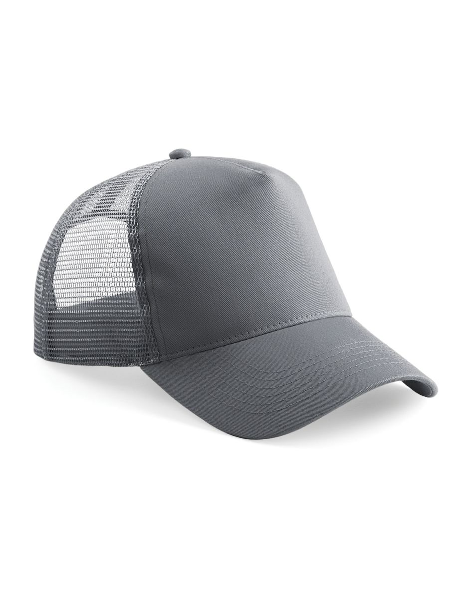 Beechfield Mens Half Mesh Trucker Cap / Headwear (Pack of 2) - Graphite Grey/Graphite Grey