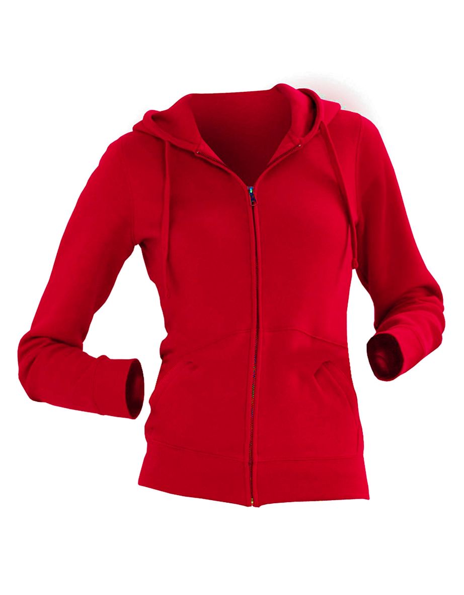 Russell Ladies Premium Authentic Zipped Hoodie (3-Layer Fabric) - Classic Red - 1