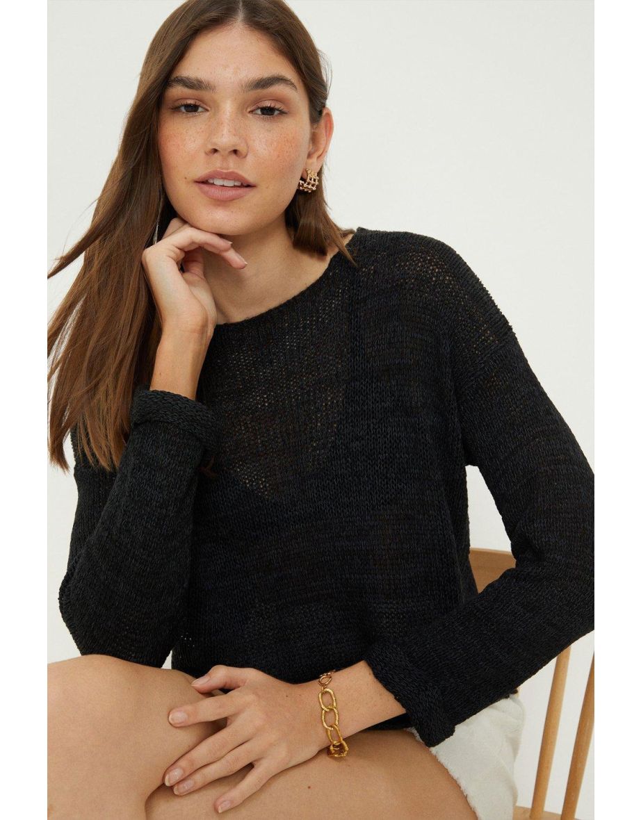 Turn Back Cuff Knitted Jumper