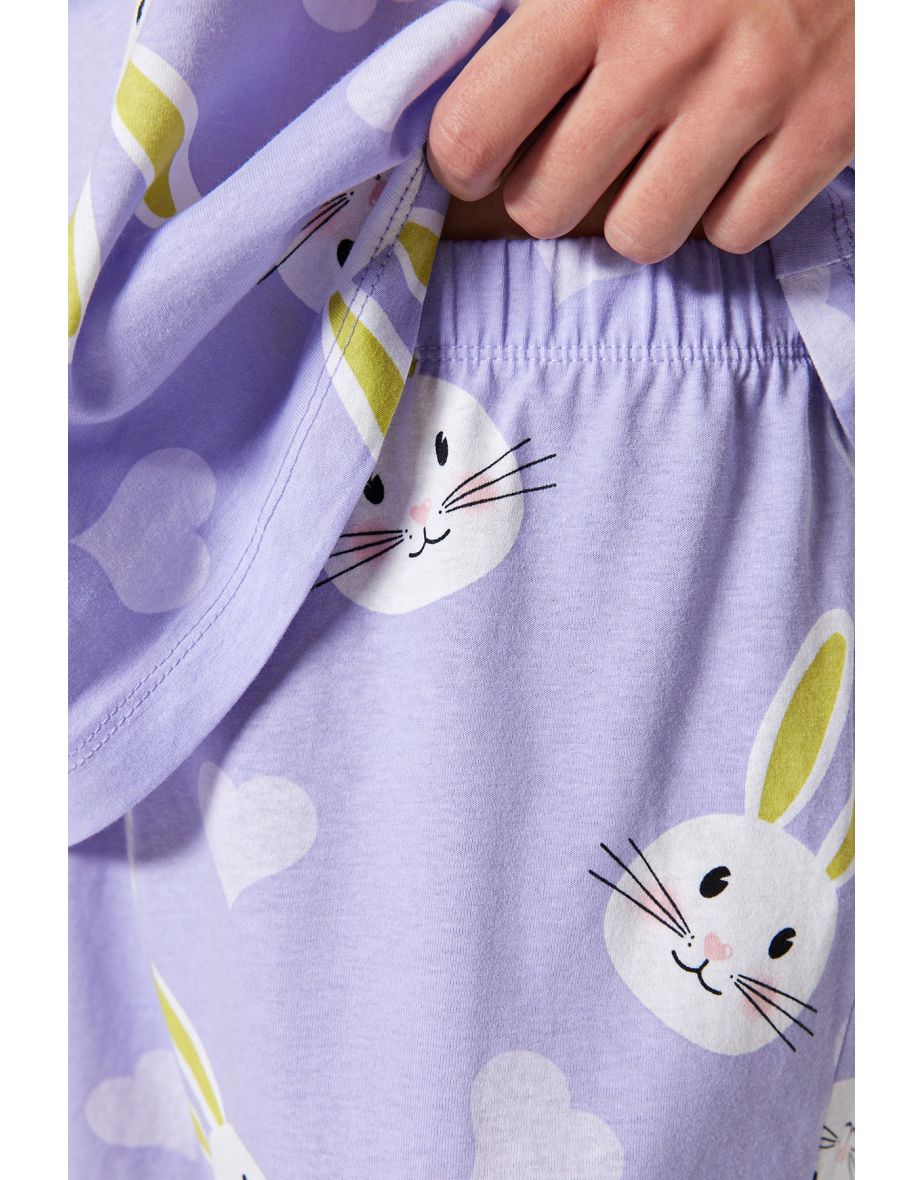 Pajama Set - Purple - Graphic