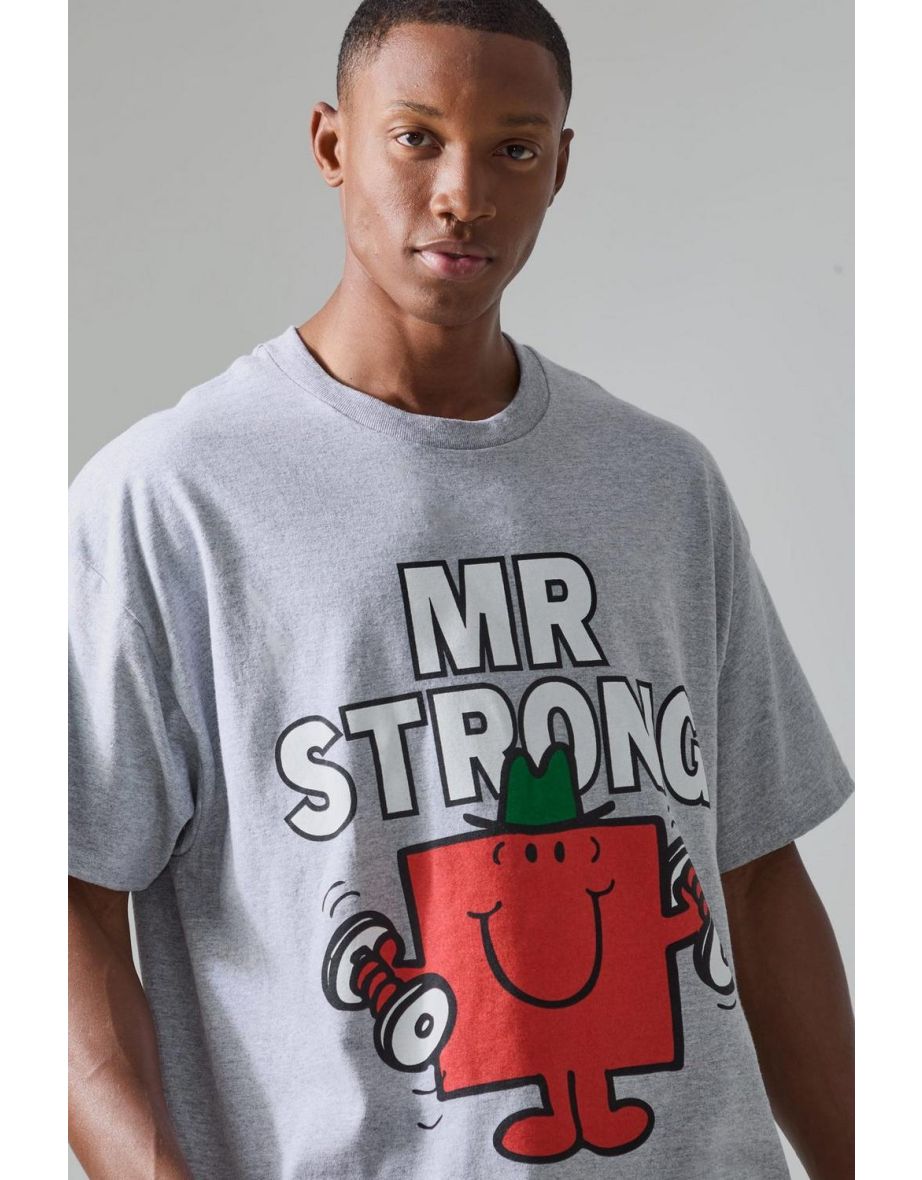 Active Mr Men Mr Strong License T-shirt - grey marl - 2