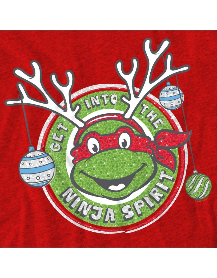 Teenage Mutant Ninja Turtles Unisex Adult Into The Ninja Spirit Christmas T-Shirt - Red - 3
