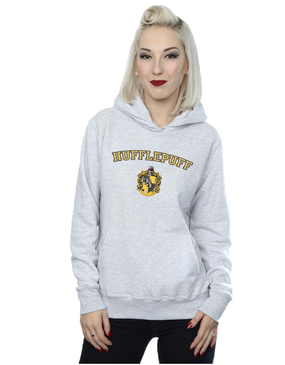 Shop Harry Potter Womens/Ladies Hufflepuff Crest Hoodie - Sports Grey  Online in Iraq | VogaCloset