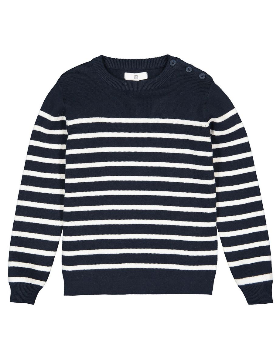 Striped Organic Cotton Jumper/Sweater in Fine Knit - 2