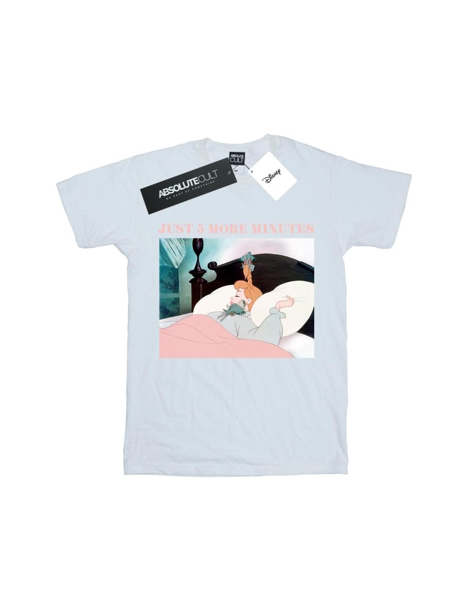 Disney Womens/Ladies Princess Just Five More Minutes Cotton Boyfriend T-Shirt - White