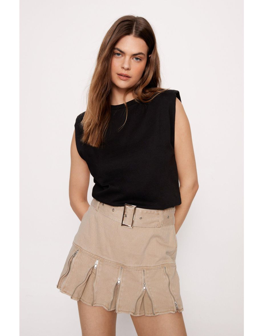Shoulder Pad Tank Vest Top