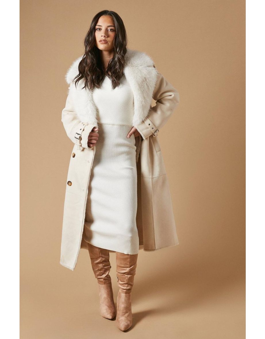 Kenia Faux Suede High Block Heel Pointed Knee Boot