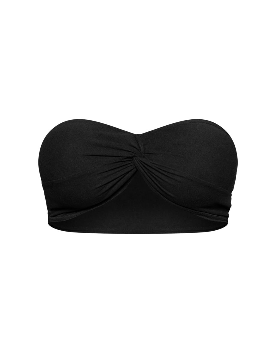 Black Soft Touch Twist Front Bandeau - 4