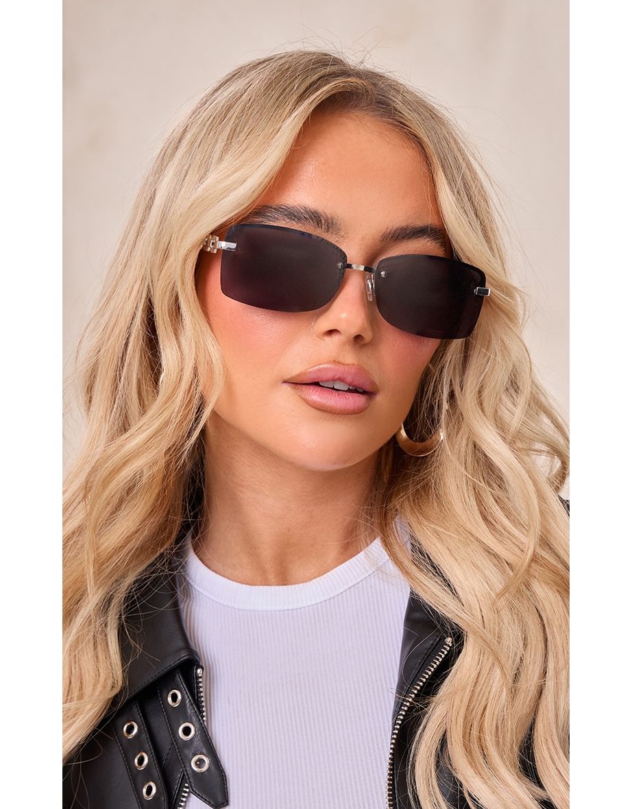 Brown catseye chain arm sunglasses