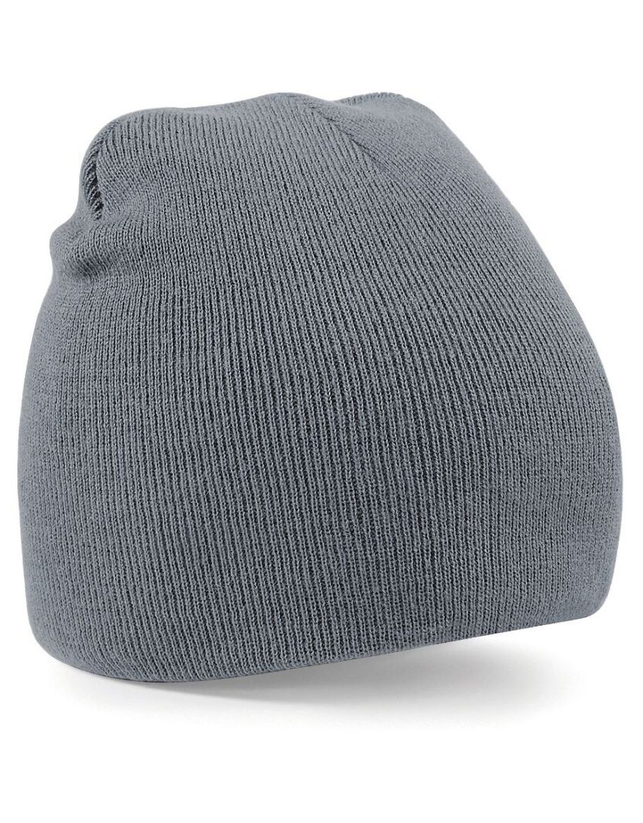 Beechfield Plain Basic Knitted Winter Beanie Hat - Graphite Grey - 1