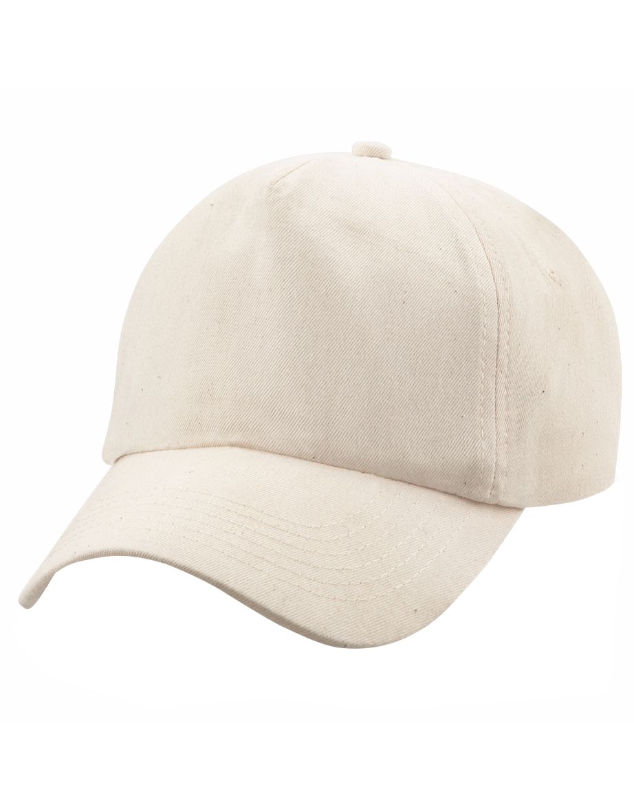 Beechfield Unisex Plain Original 5 Panel Baseball Cap - Natural - 2