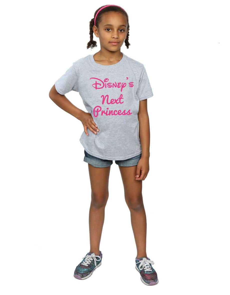 Disney Princess Girls Next Princess Cotton T-Shirt - Sports Grey