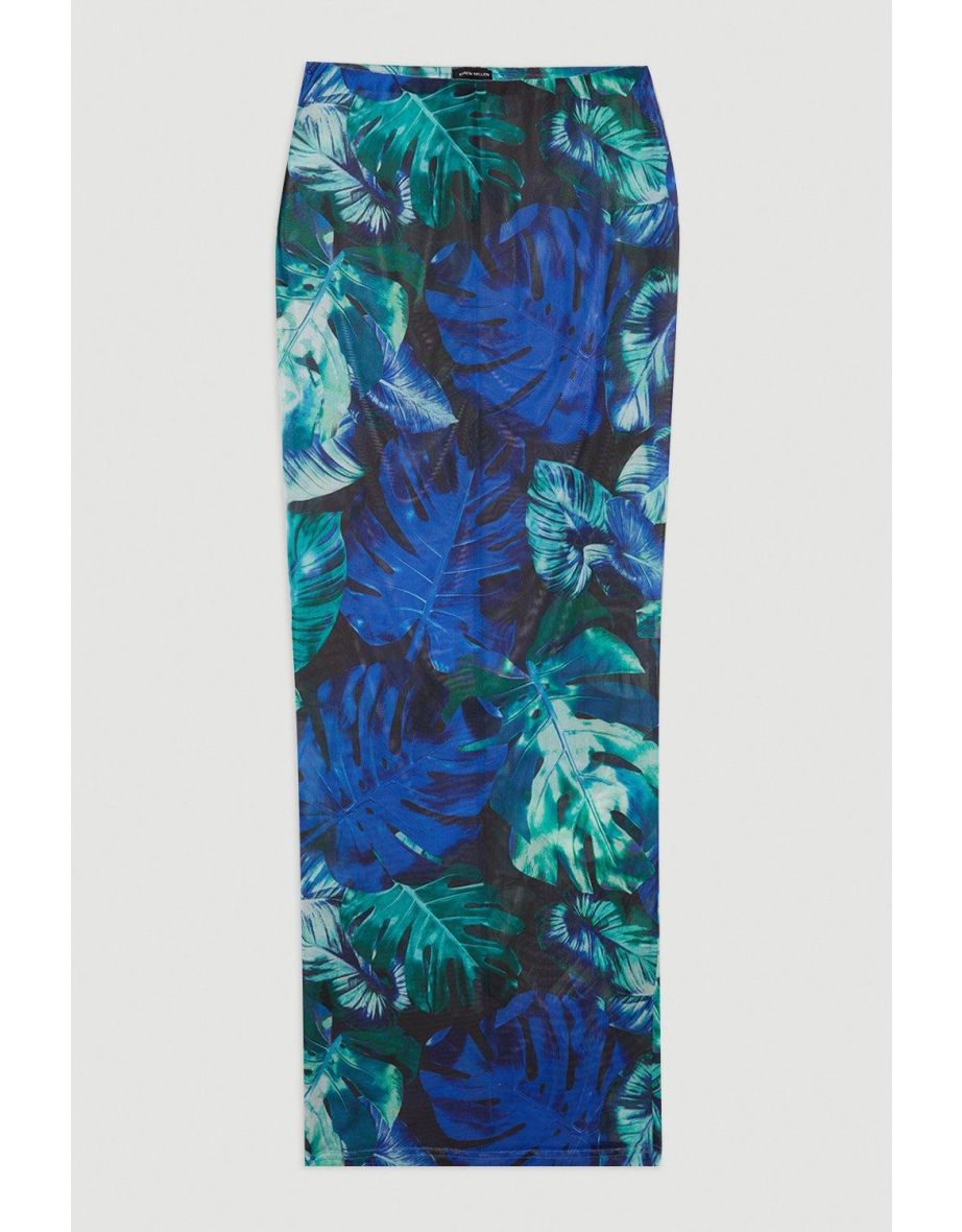 Palm Print Beach Maxi Skirt - 3