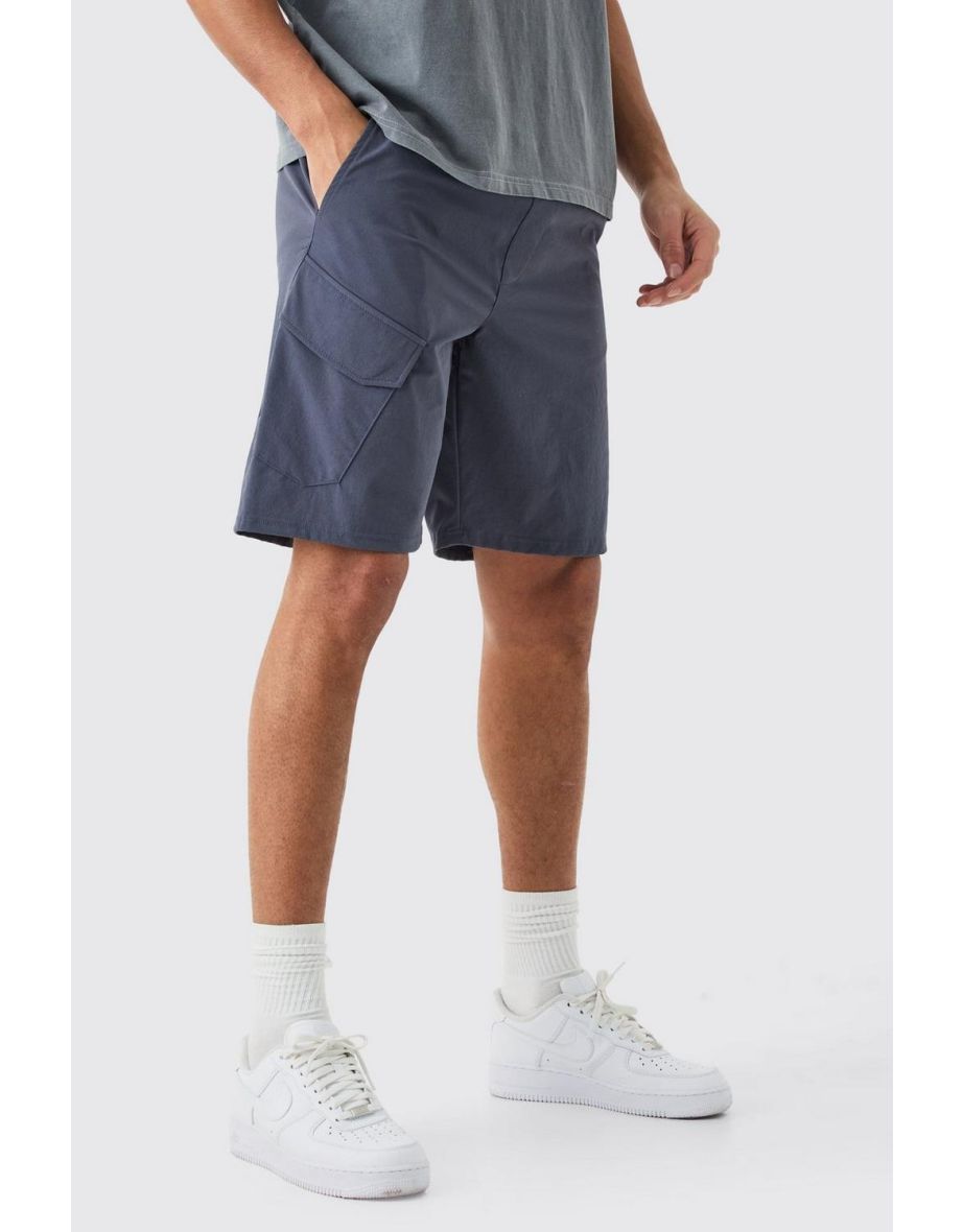 Elastic Comfort Lightweight Stretch Short - slate blue