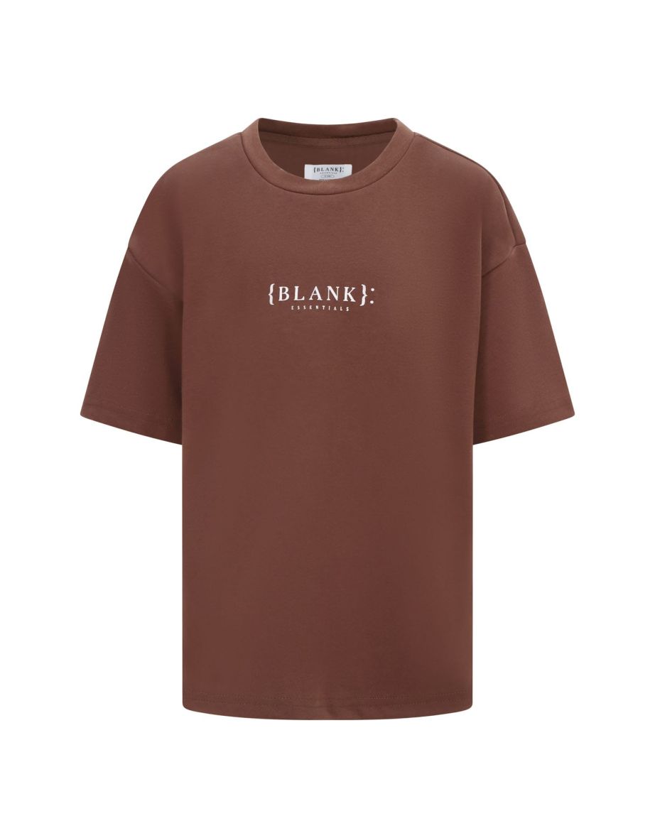 Boy's Blank Essentials Juniors Regular-Fit T-Shirt in Brown