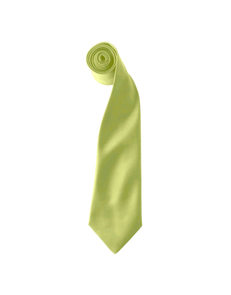 Premier Colours Mens Satin Clip Tie (Pack of 2) - Lime
