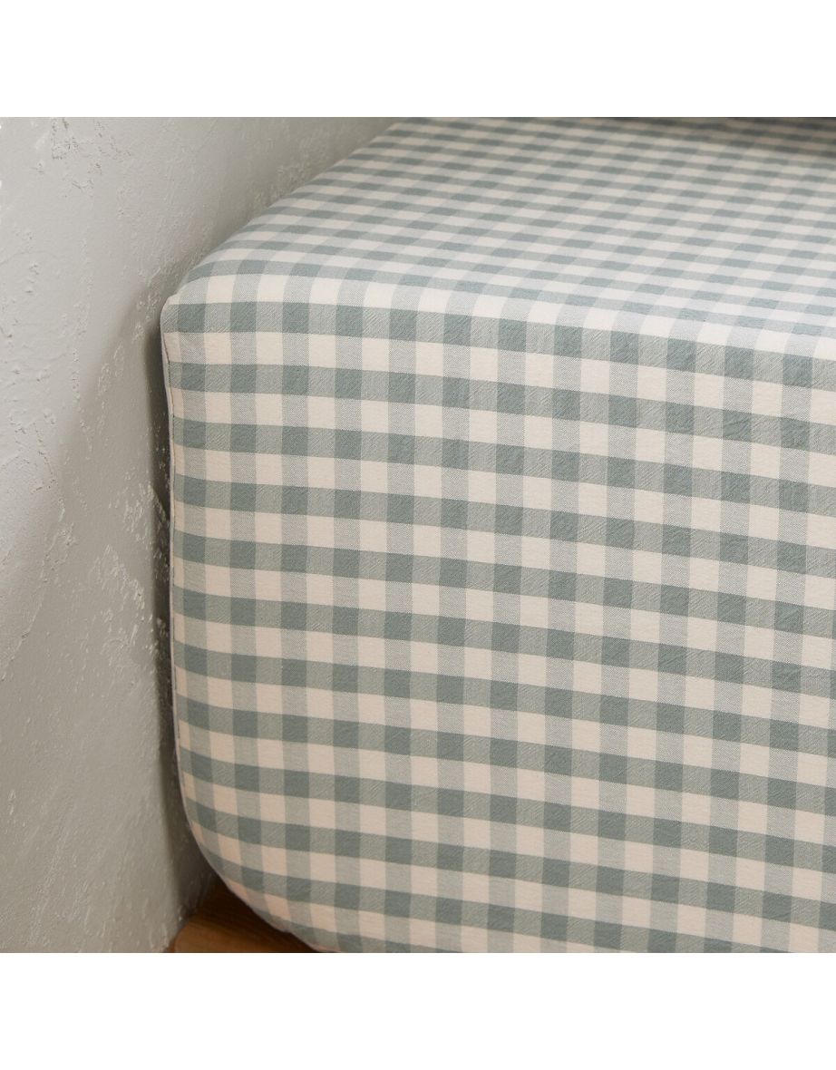 Maddy Checked 100% Cotton Seersucker Fitted Sheet - 1