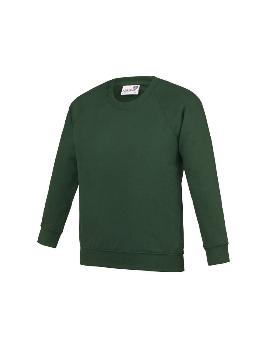Awdis Childrens/Kids Academy Raglan Sweatshirt - Green