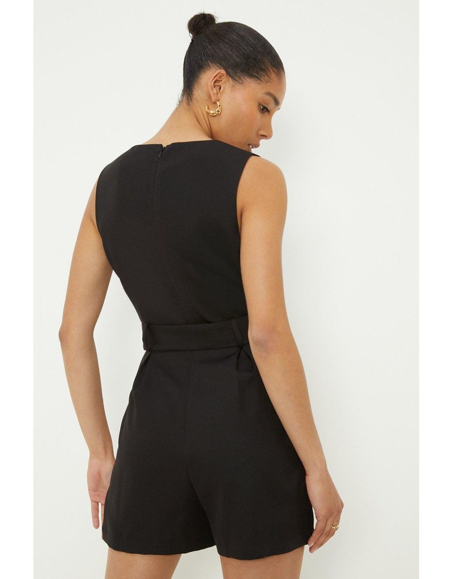 Belted Tailored Playsuit - 2