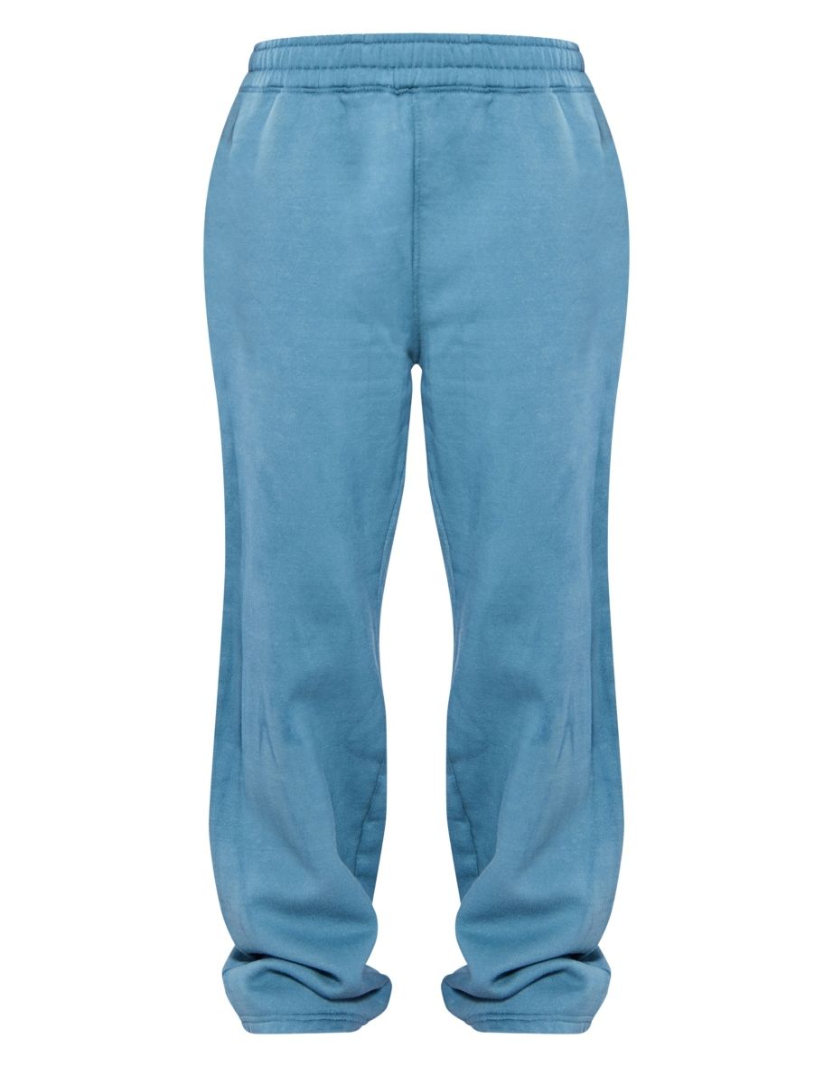 Petite Teal Acid Wash Elasticated Wide Leg Joggers - 3