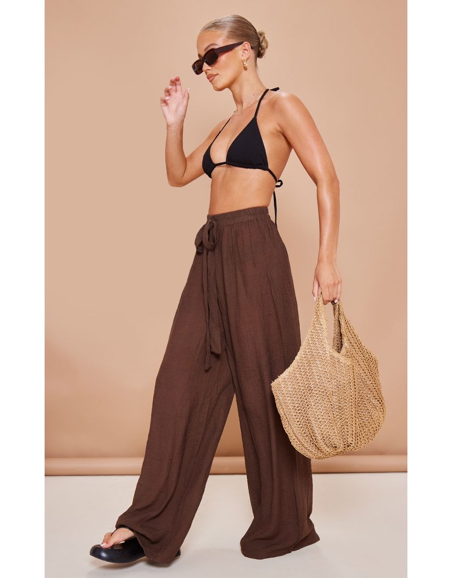 Discover 154+ chocolate brown cropped trousers