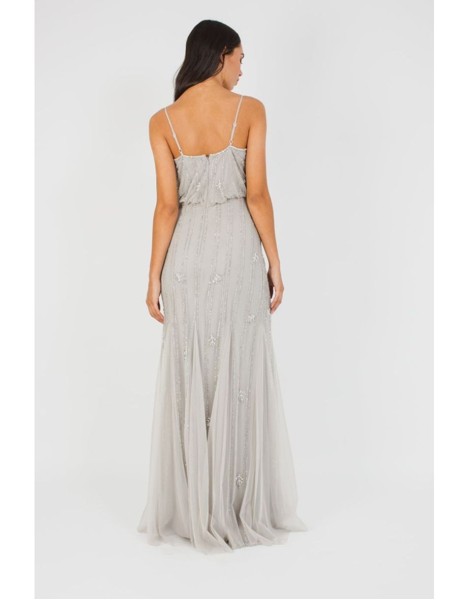 Keeva Light Grey Bridesmaid Dress - 1