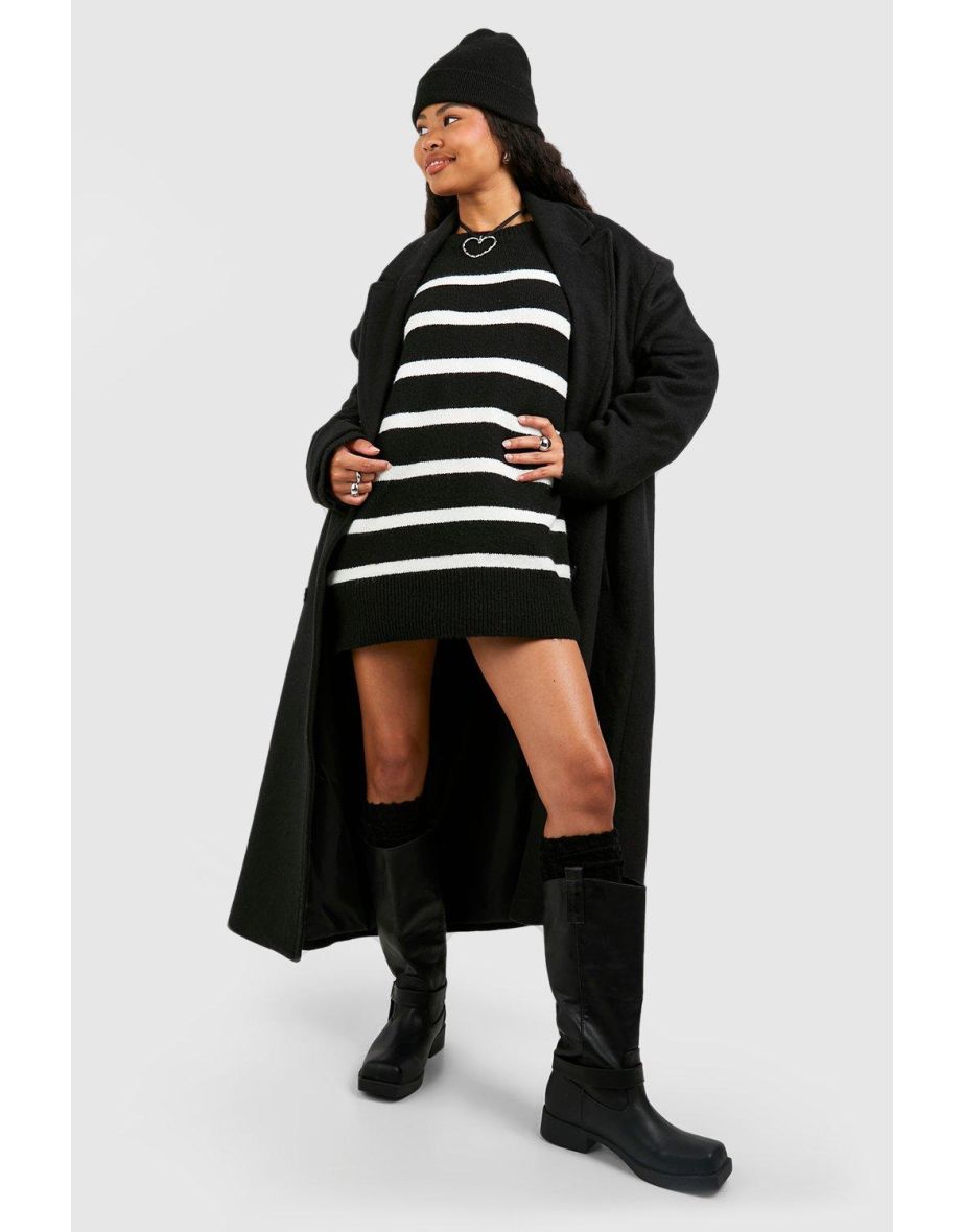 Black Knitted Slouchy Socks - black