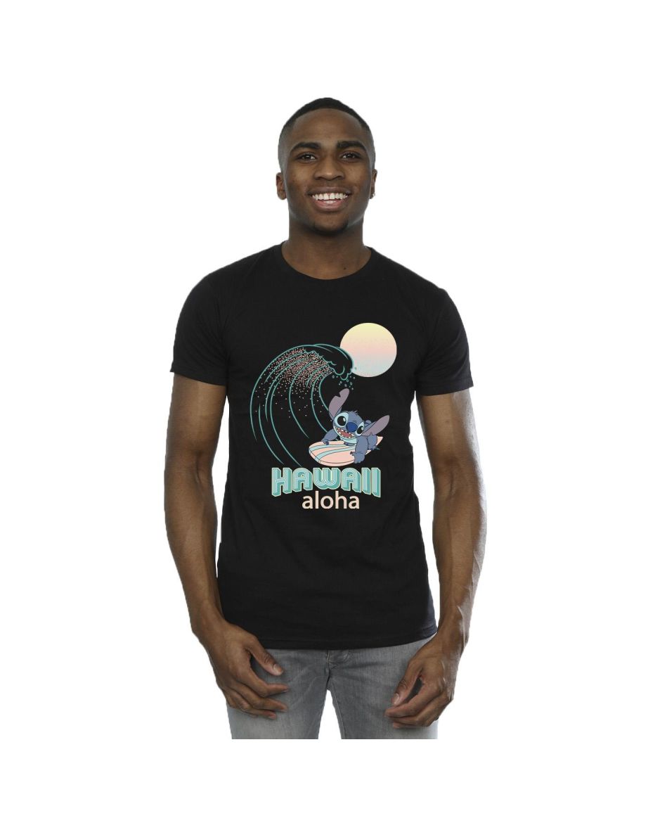 Disney Mens Lilo And Stitch Hawaii T-Shirt - Black