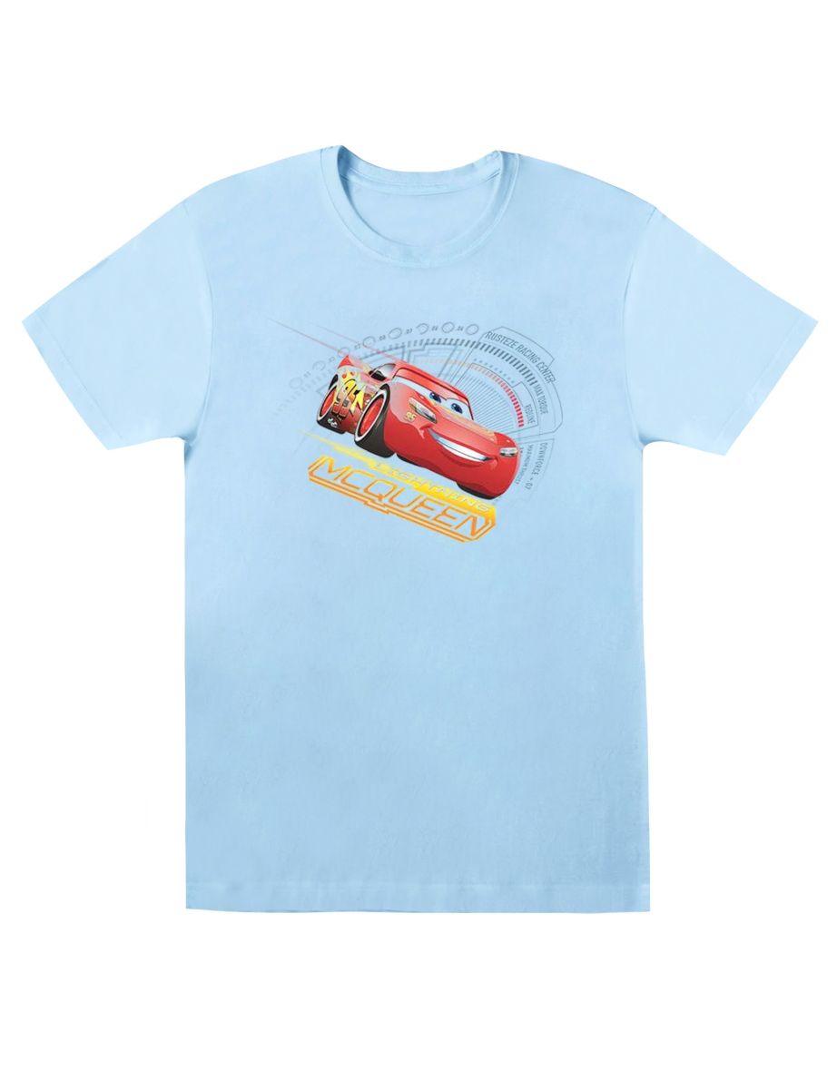 Disney Womens/Ladies Cars Lightning McQueen Cotton Boyfriend T-Shirt - Baby Blue