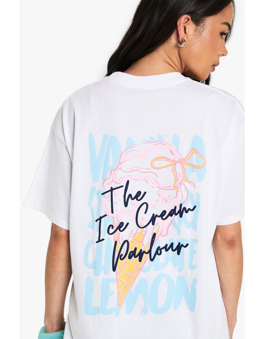 The Ice Cream Parlour Printed Oversized T shirt - 3