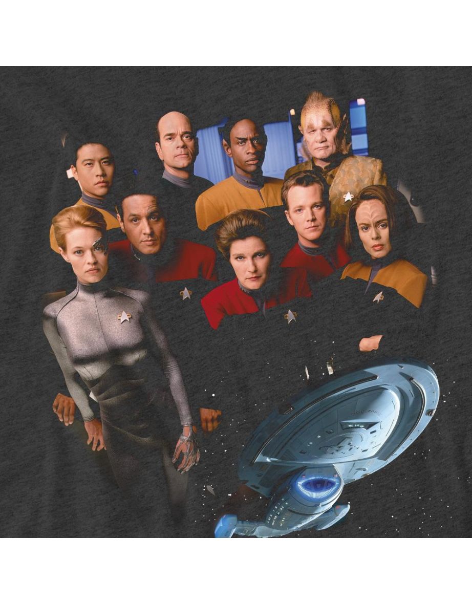 Star Trek Unisex Adult Voyager Crew T-Shirt - Charcoal - 3