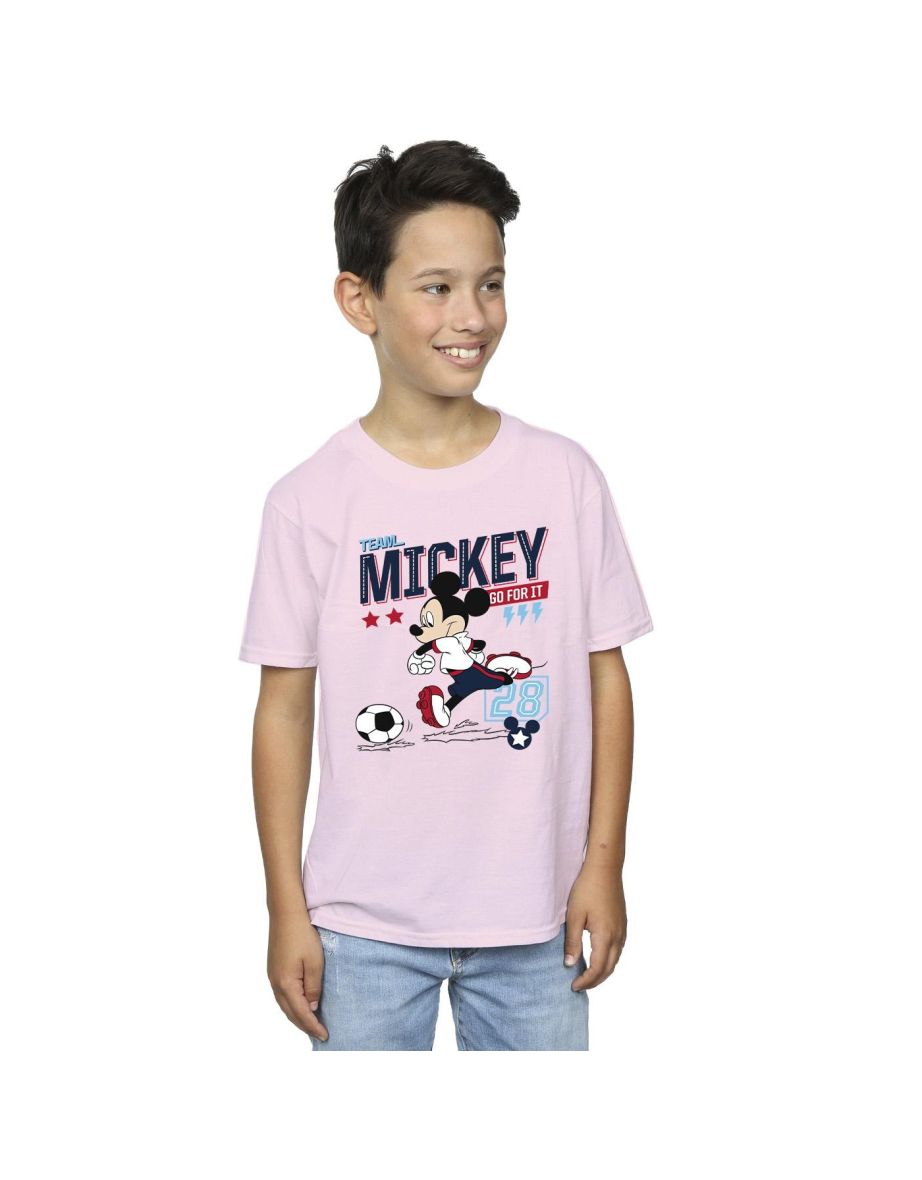 Disney Boys Mickey Mouse Team Mickey Football T-Shirt - Baby Pink