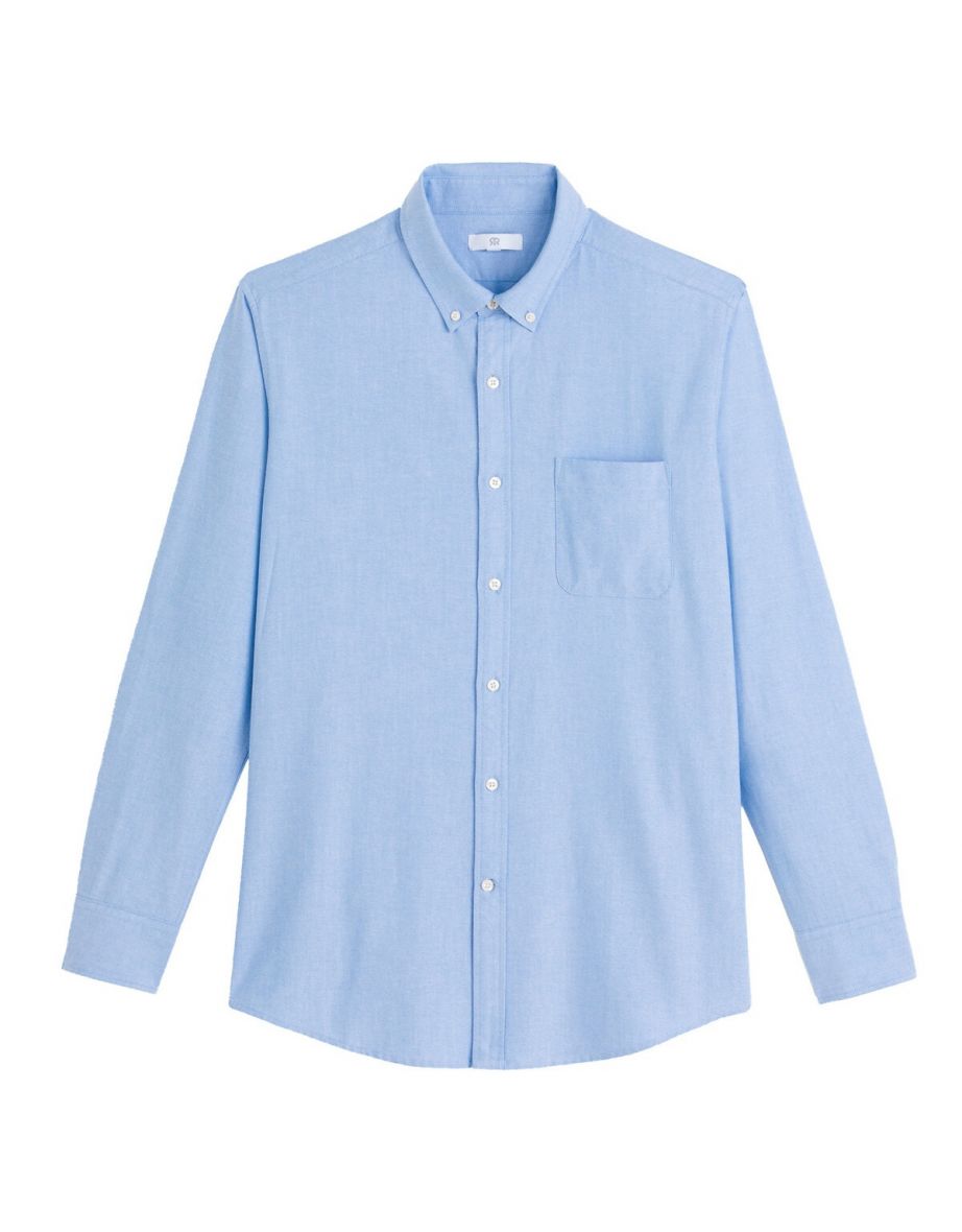 Oxford Cotton Shirt with Button-Down Collar - 4