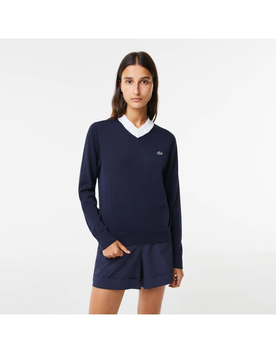 Women's Lacoste Sport Polo Collar Golf Sweater in Blue - 3