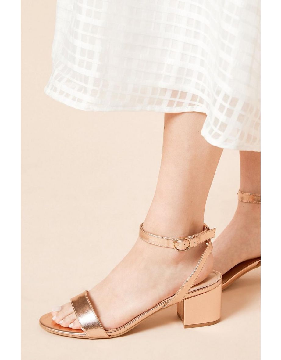 Wide Fit Tommi Barely There Mid Block Heel Sandals - 3