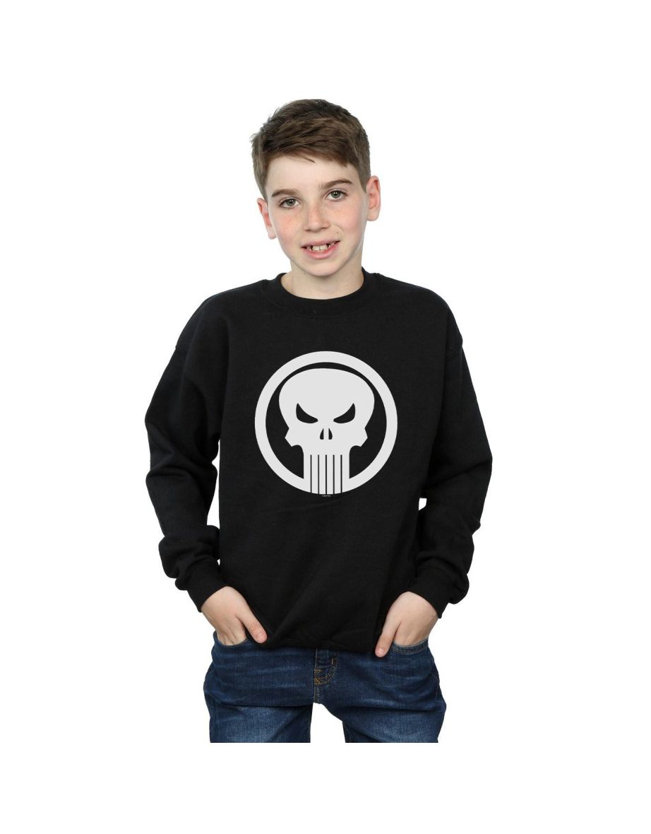 Marvel Boys The Punisher Skull Circle Sweatshirt - Black