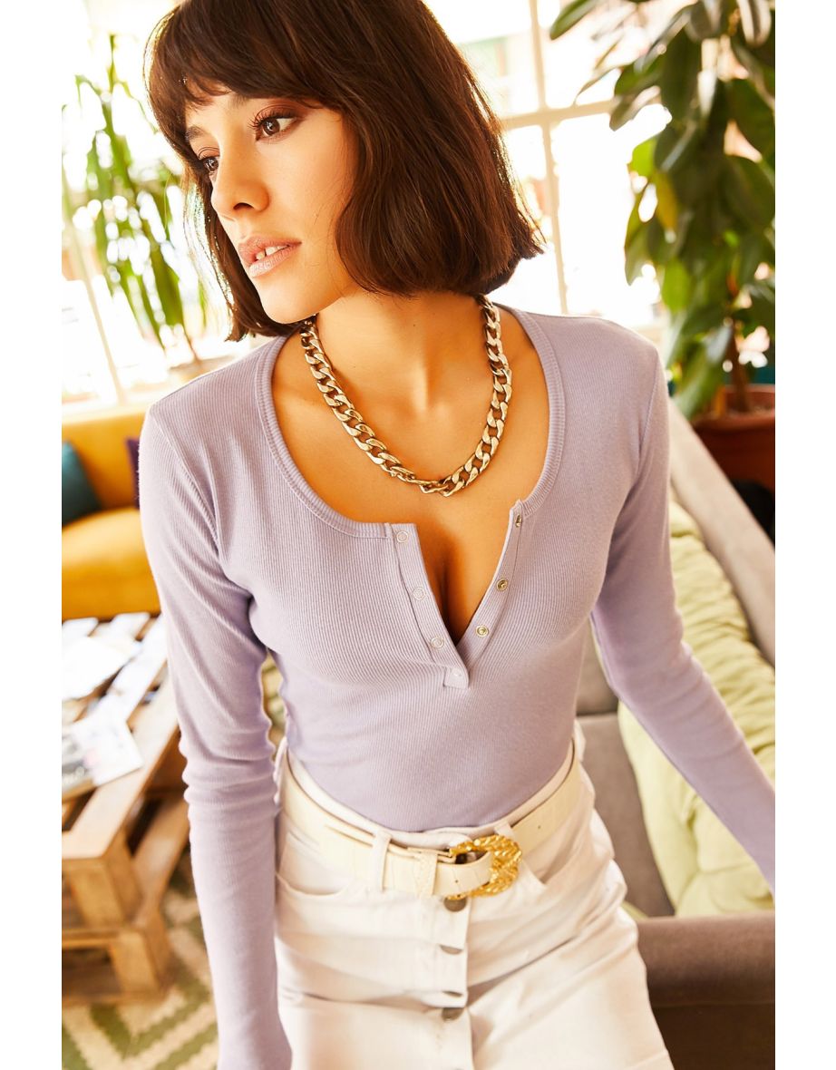 Blouse - Purple - Fitted