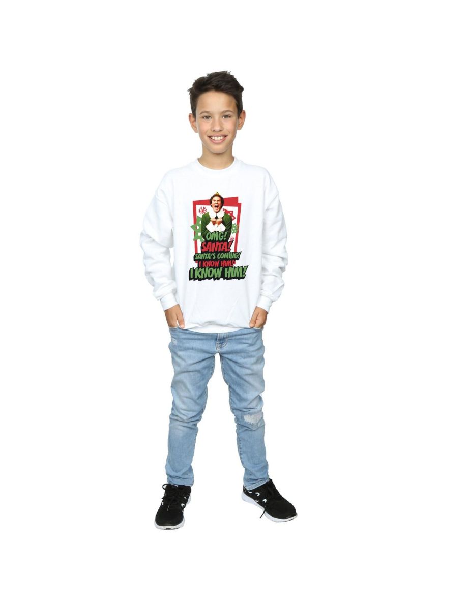 Elf Boys OMG Santa Sweatshirt - White - 3