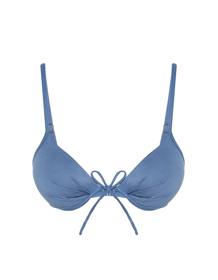 Shop Blue Balconette Push Up Bikini Top Online in Qatar VogaCloset