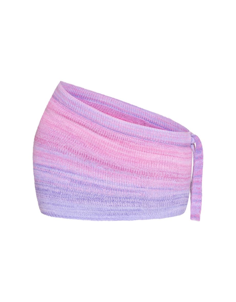 Shape Purple Knit Tie Side Micro Mini Skirt - 5