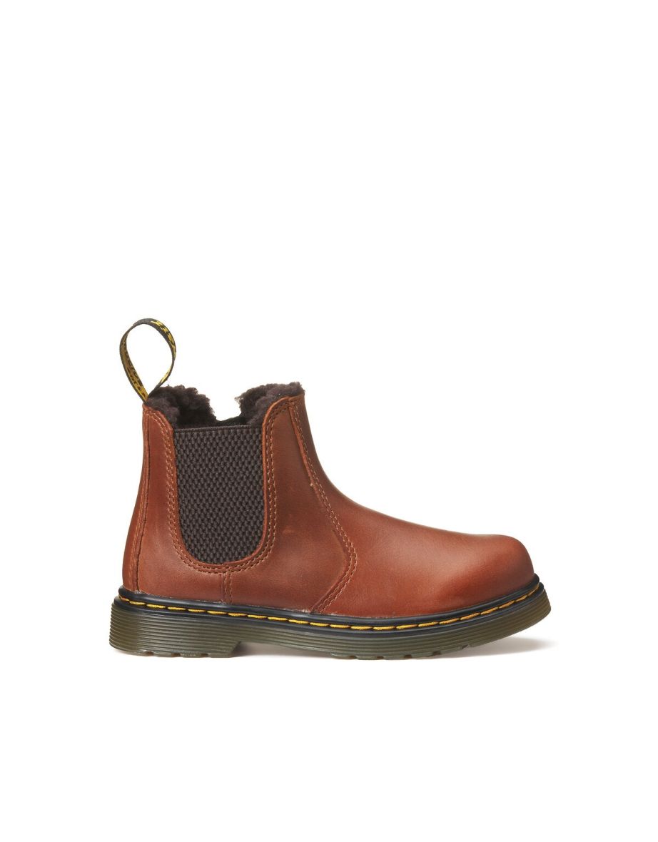 Shop Kids Leonore Chelsea Boots in Leather with Faux Fur Lining Online in Oman VogaCloset